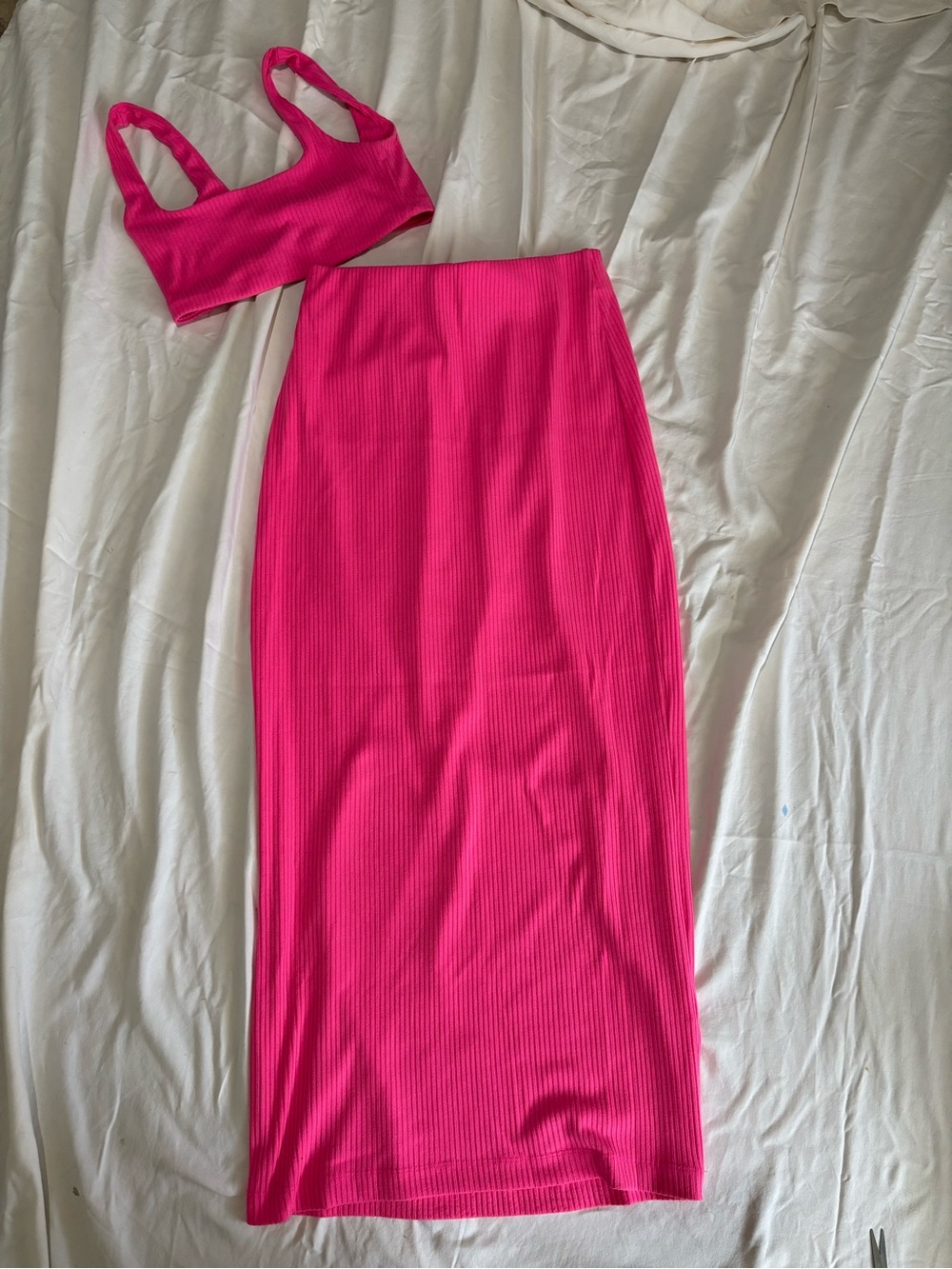 Show Me Your Mumu Ribbed Two-Piece Set in Hot Pink - Picture 2 of 5